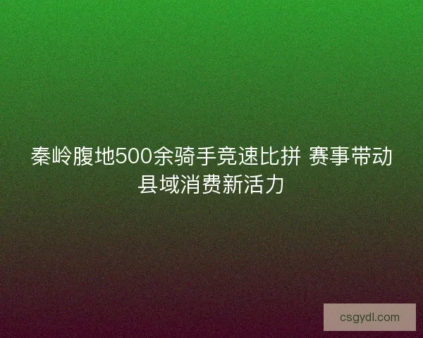 秦岭腹地500余骑手竞速比拼 赛事带动县域消费新活力